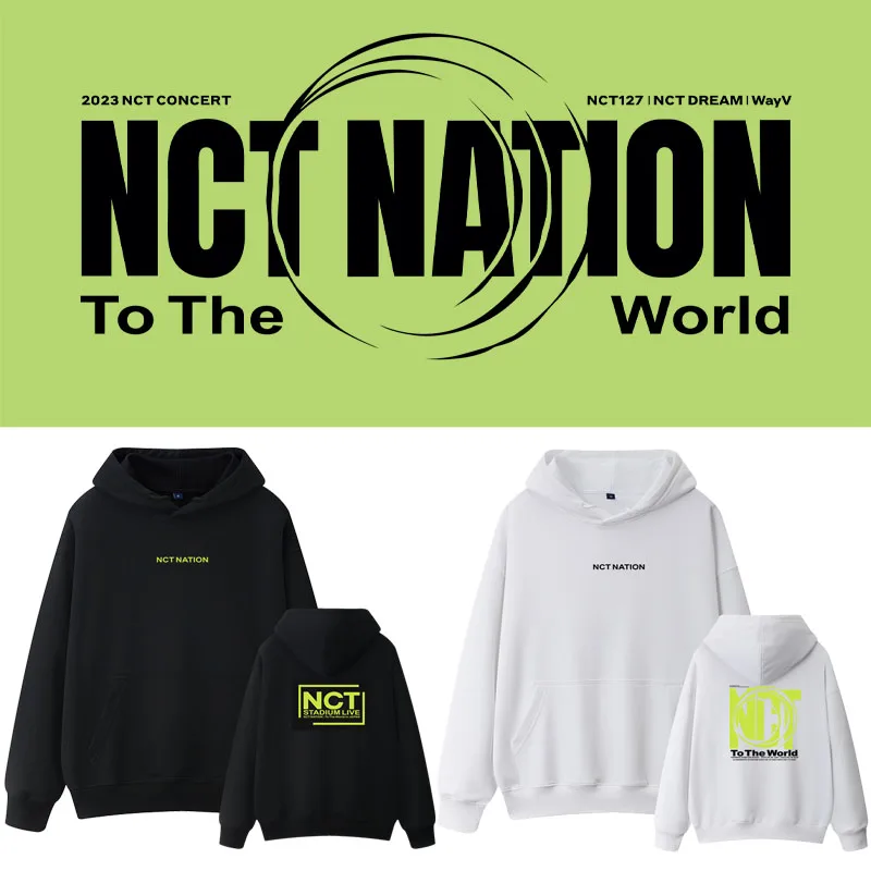 

NCT27dreV2023 Концертный свитшот с капюшоном, свободный крой, пуловер на подкладке Fce, женский весенний хлопковый длинный уличный свитер