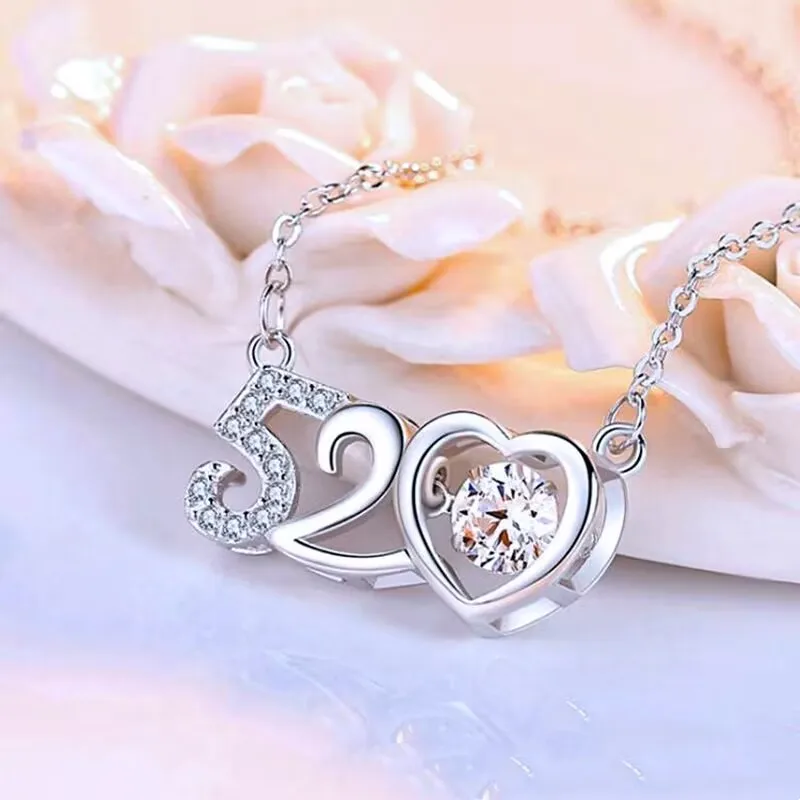 

Wholesale 925 Sterling Silver Crystal Charms Chain Clavicle Necklace Heart Love For Women Wedding Jewelry Luxury