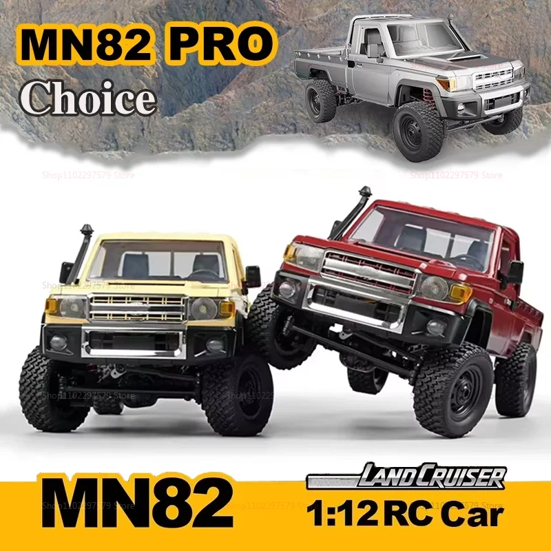 

MN82 PRO Upgraded 4WD Off-Road Pick Up Truck Toy 1:12 Full Scale 2.4G RC Car with Controllable Headlights RC Cars for Kids Gifts