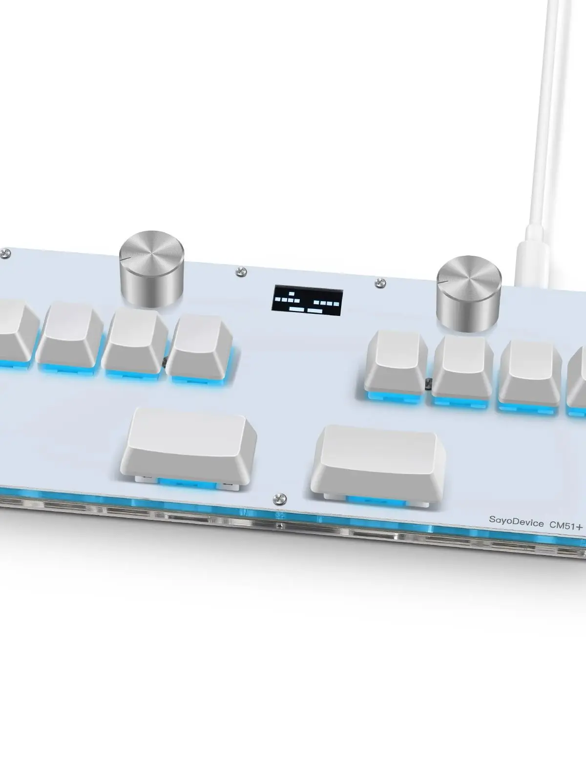 Klawiatura CM51 SayoDevice OSU DJ MAX z przełącznikami OUTEMU/Gateron, szybkim wyzwalaniem, przełącznikami magnetycznymi, pokrętłem, ekranem, funkcją kopiowania, wklejania i skrótem klawiszowym. — zdjęcie produktu 7
