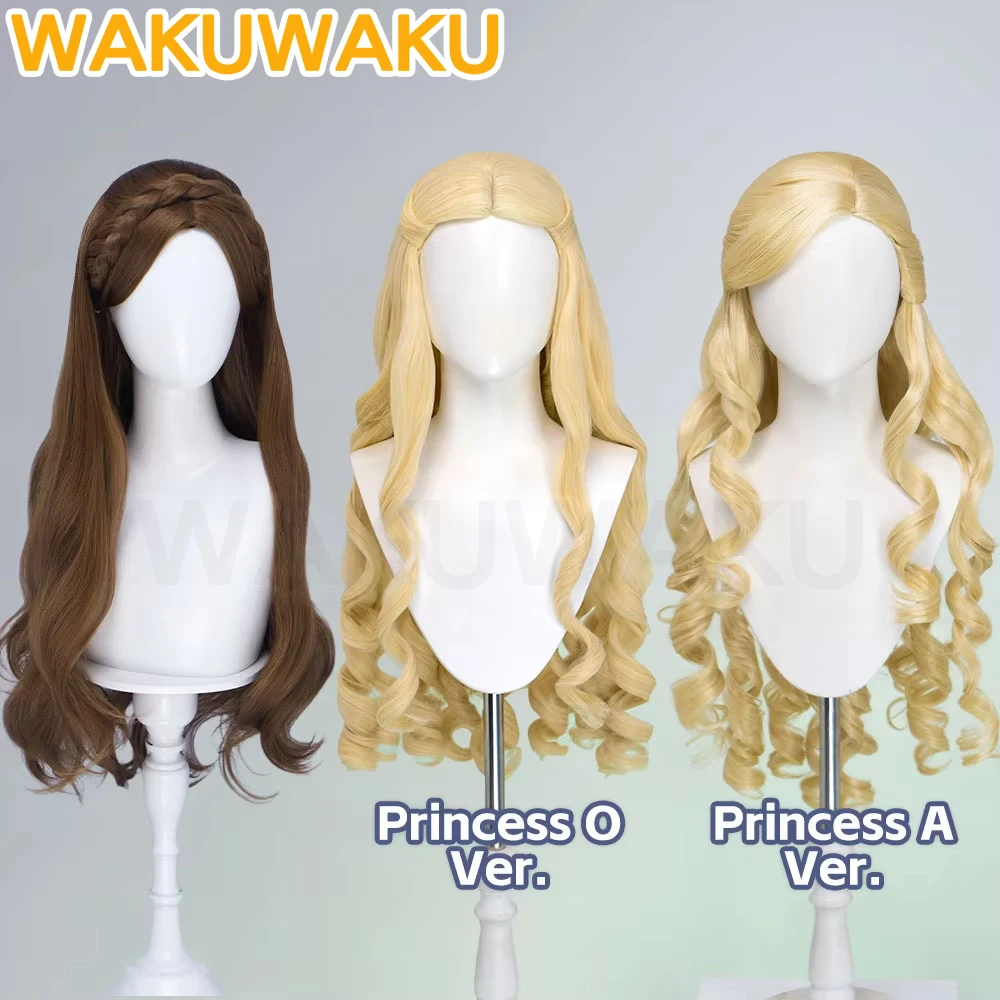 【Versandfertig】Damen-Prinzessin-Cosplay-Perücke WakuWaku Frauen Mädchen Kindheitstraum Goldgelb Schwarz Langhaarige Prinzessin Cosplay-Perücke