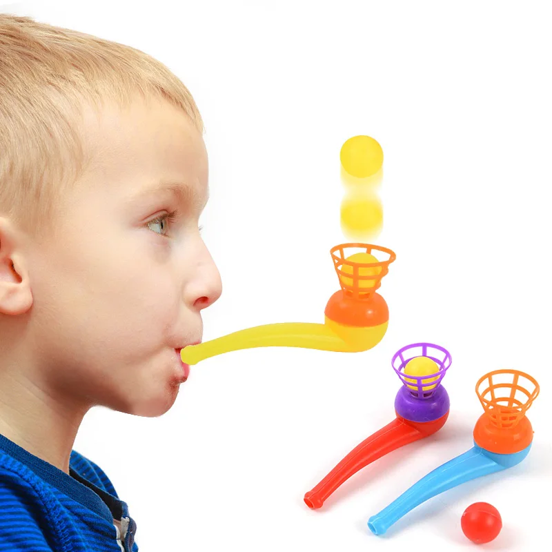 5-30 pièces tuyau de soufflage suspendu boule de soufflage tige jeu enfants équilibre formation flottant soufflant balle magique pendant famille enfants jouet
