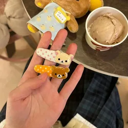 Kawaii rilakkuma Cartoon Wellen punkt bb Pony Seite Clip süßes Mädchen Herz vielseitige Haarnadel Dekoration Kinder Geburtstags geschenk