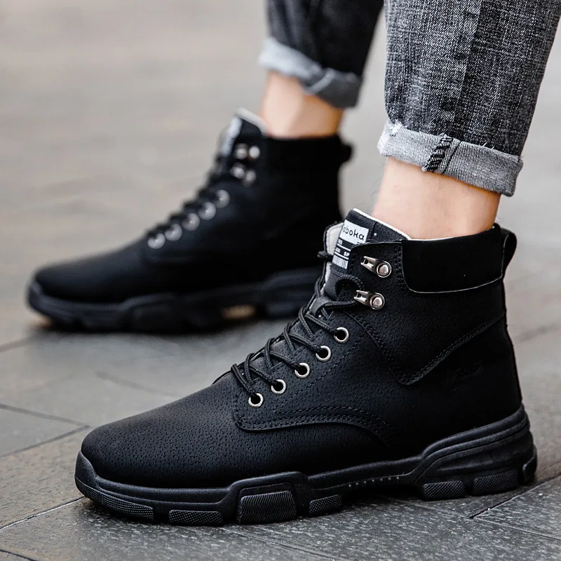 Outdoor Men's Ankle Boots New Sport Boots Lace-up Fashion Casual Men Retro Suede High-top Tooling Autumn Hiking Shoes 2025