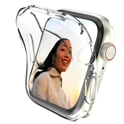 Protetor de tela para apple watch 46mm 49mm 41mm 44mm 40mm 38 42mm tpu capa amortecedora acessórios iwatch série ultra 10 9 8 7 se 6