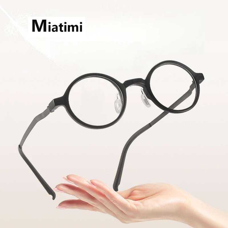 

2026 New Retro Acetate Titanium Glasses Frame Men Retro Round Eyeglasses Frames Women Japanese Design Luxury eyewear