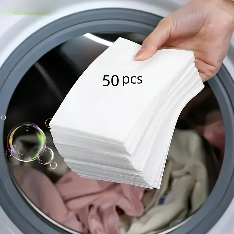 50Pcs Hypoallergenic Liquid-Free Laundry Tablets - Powerful Decontamination and Biodegradable Cleaning Strips Fresh Fragrance