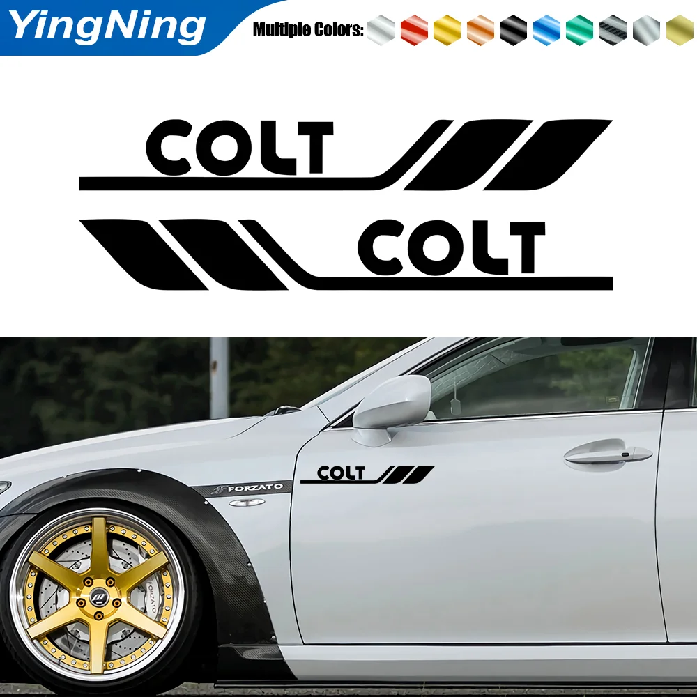 

2pcs Car Side Decorative Sticker Car Body Fender Reflective Decal Vinyl Bumper Door Stickers For Mitsubishi COLT Accessories