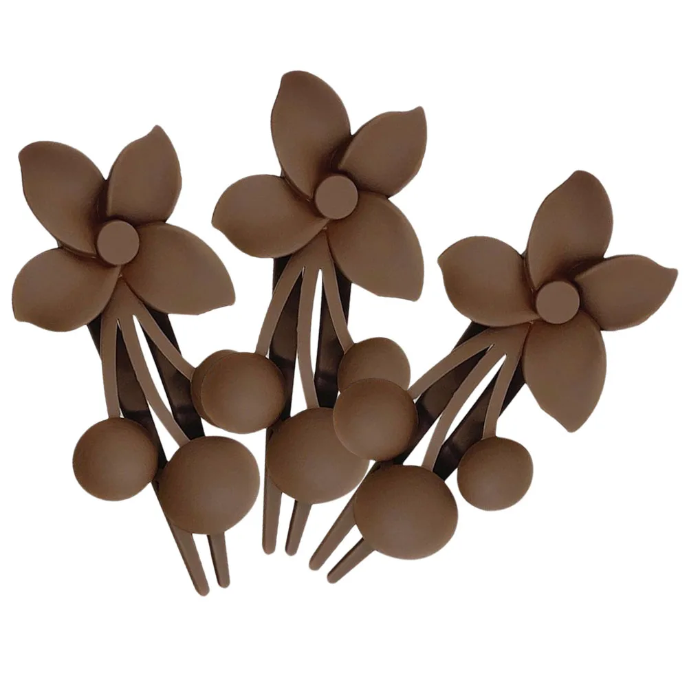 

4pcs Flower Clips Styling Flat Claw French Barrettes Thin Hair Black Yellow White Coffee No Crease Hair Accessories Women Daily