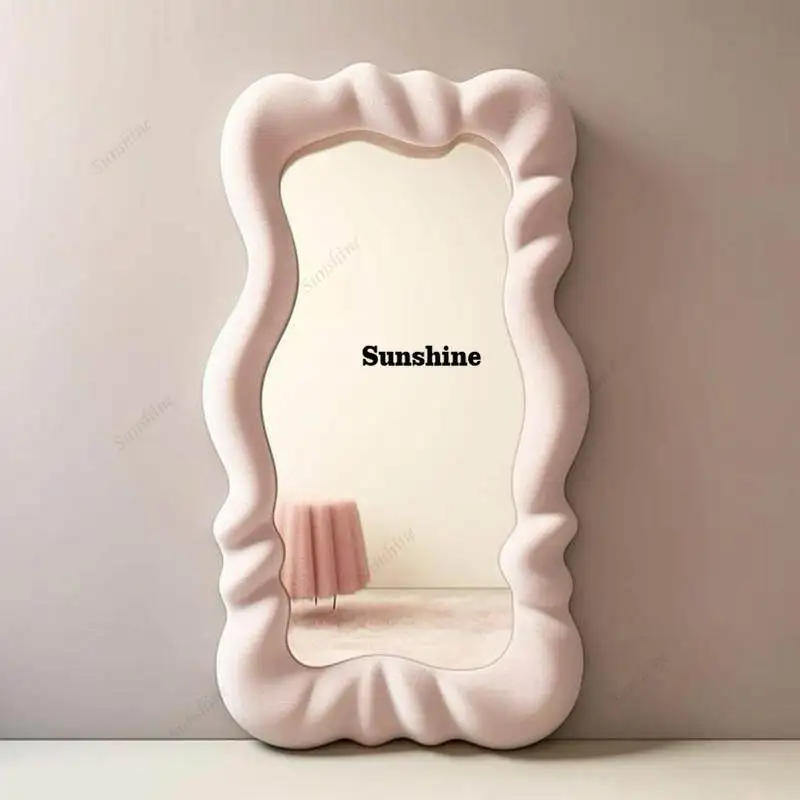 

Irregular mirror, wave full-length mirror, Nordic fitting mirror