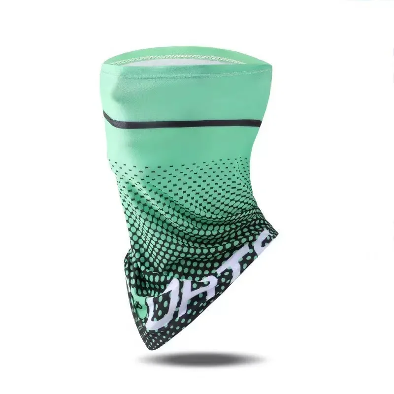 Ice Silk Sunscreen Mask For Men Women Outdoor Cycling Face Cover Solid Color Neck Wrap UV Protection Ear Bandana Scarf Summer view 2