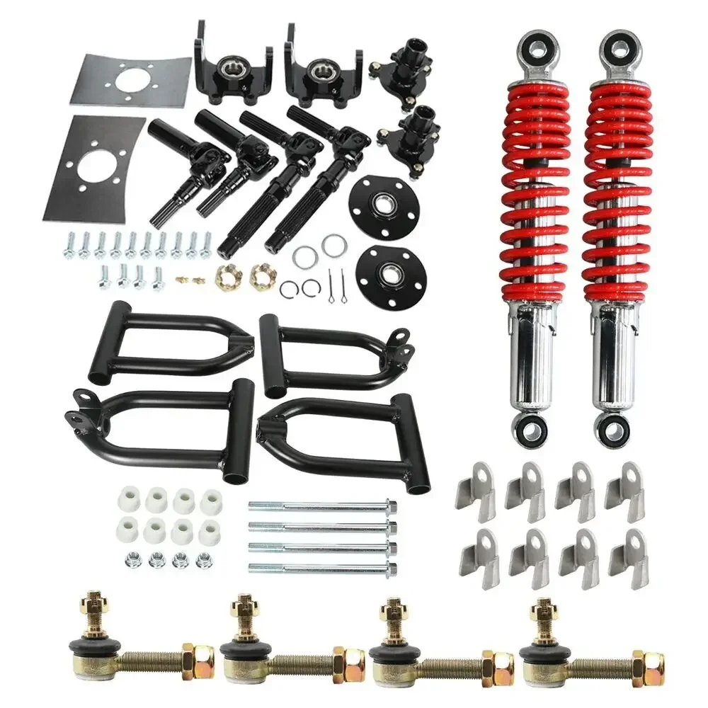 

Swingarm 4 Wheel Drive Front Drive Half Axle &Tie Rod End & 260MM Front Suspension Shock Kit for AVT DIY Quad Go kart Golf Cart