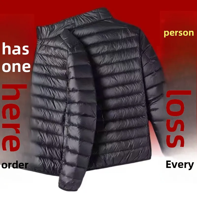 

Легкая хлопковая куртка для мужчин, осенне-зимняя брендовая розетка с капюшоном и воротником-стойкой, тонкая модель из пальто