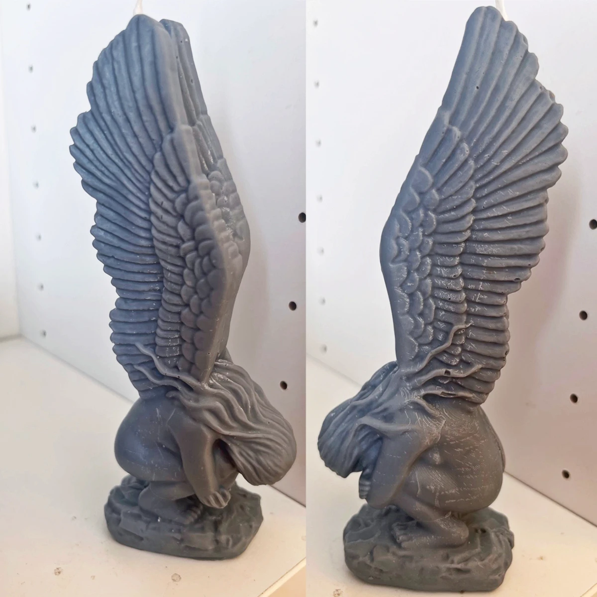 3D Nordic Style Squatting Angel Wings Silicone Candle Mold DIY Human Body Soap Gypsum Making Chocolate Cake Decor Handcraft Gift