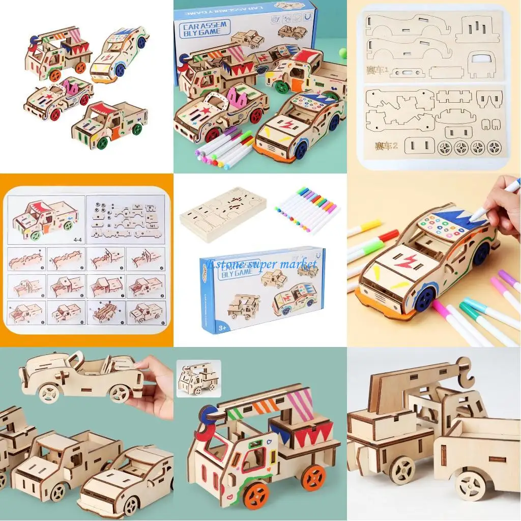 090b Papierfahrzeuge Versammlung Spielzeug Kinder Geburtstag Geschenk Kinder Zimmer Dekorationen