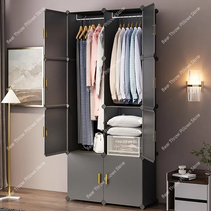 Partitions Nordic Wardrobe Modern Minimalist Clothing Storage Wardrobe Saves Space Bedroom Plastic Guarda Roupa Salon Furniture