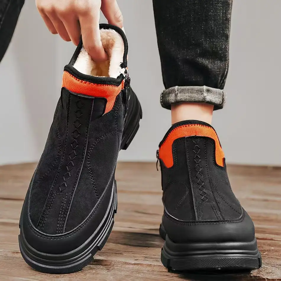 

2026 Winter insulated warm men's boots fashionable thick-soled comfortable anti-slip personalized and casual cotton shoes