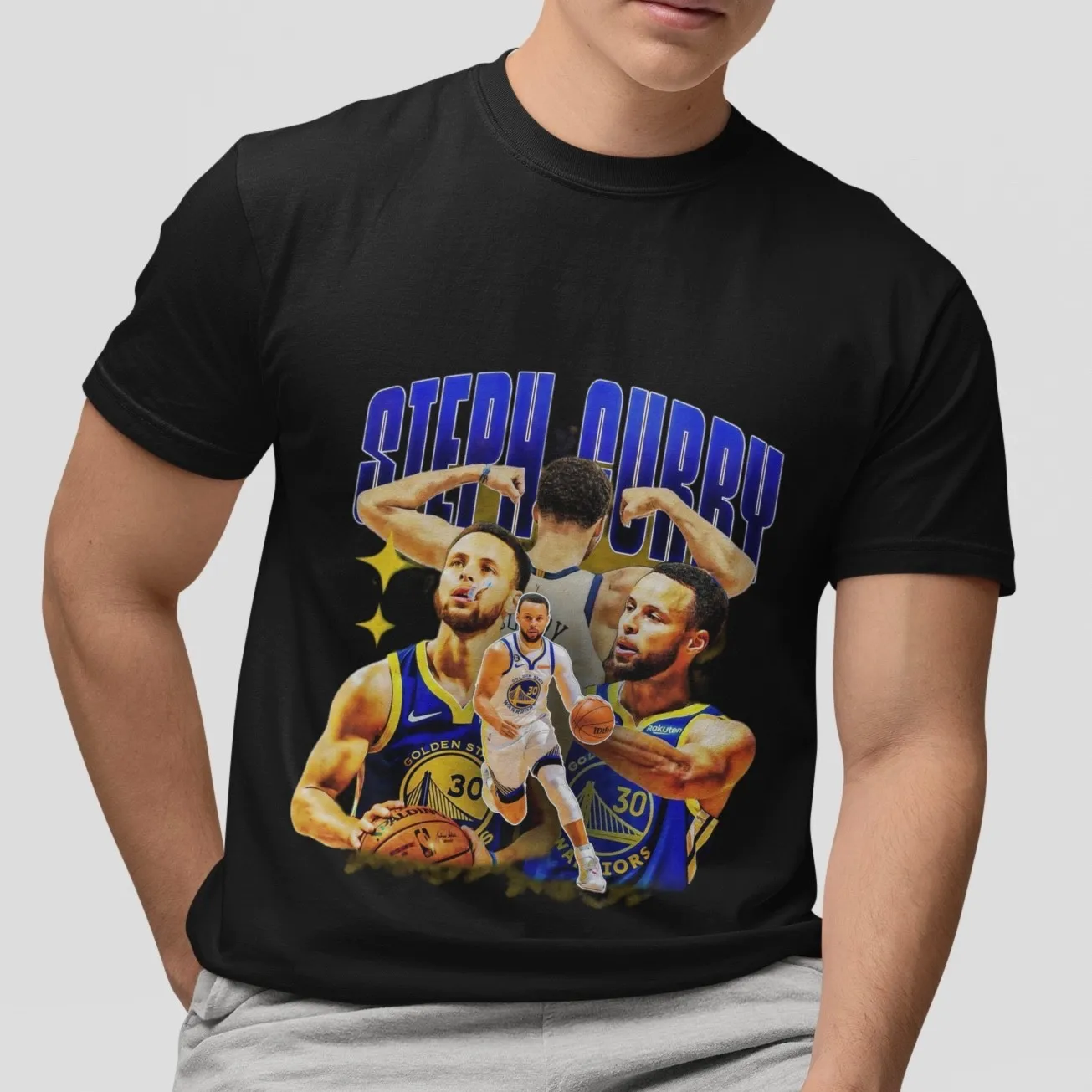 Steph Curry T-Shirt Basketball Graphic Tee Golden Retro Sports Fan Unisex Top