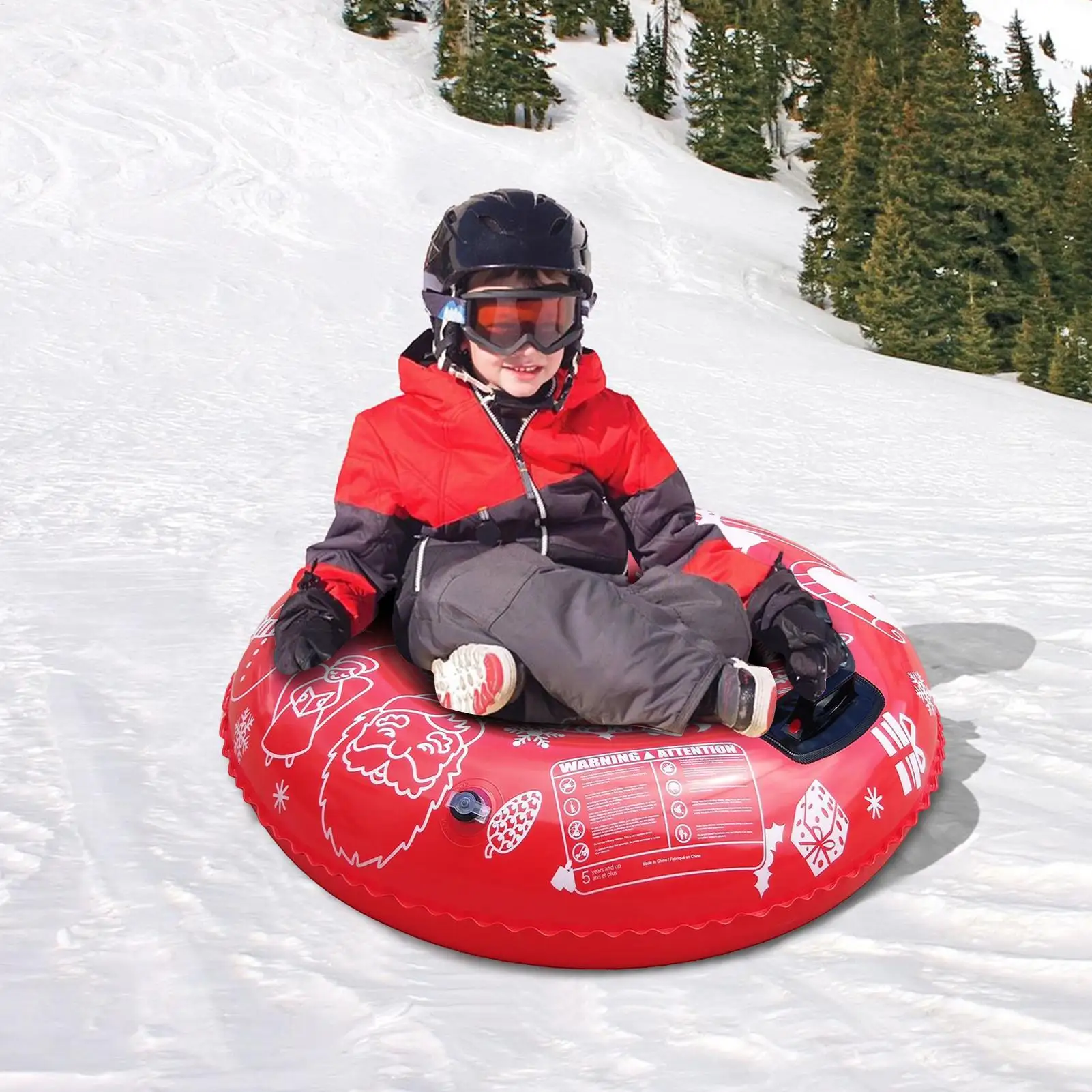 Snow Tubes Inflatable Winter Sports Supplies Heavy Duty Sledding Tube For Family Kids Adults Teens Beginners Visitors Backyard