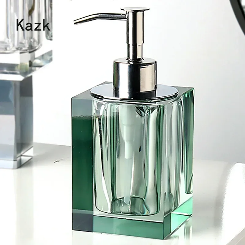 Light Luxury Crystal Glass Shampoo Bottle Bathroom Accessories Press Type Shampoo Dispenser Bottles Kitchen Empty Soap Bottle