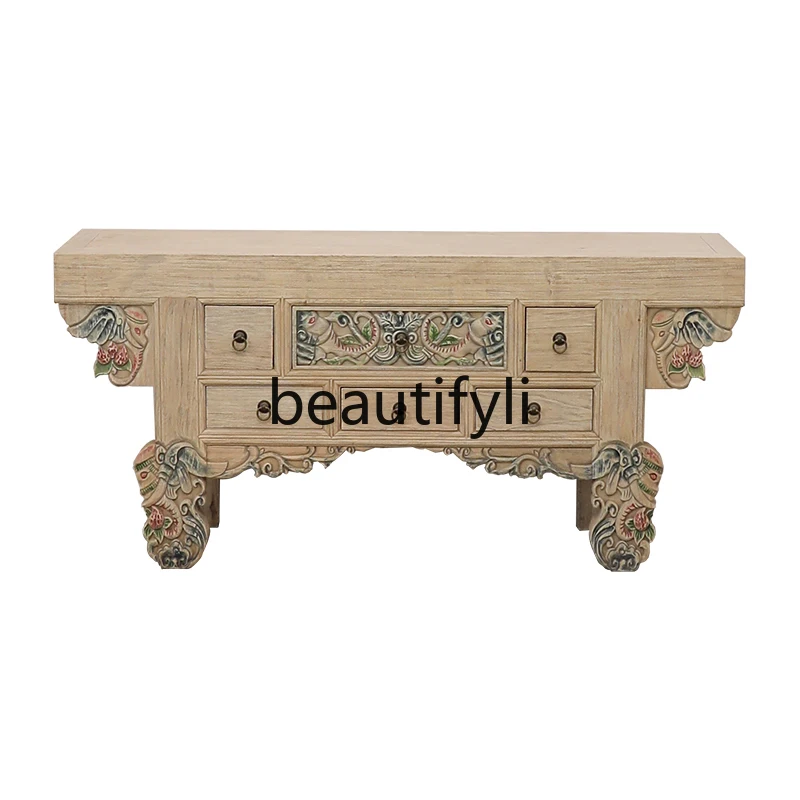 

Thai solid wood painting table entrance Gongtai table South East Asia style furniture desk