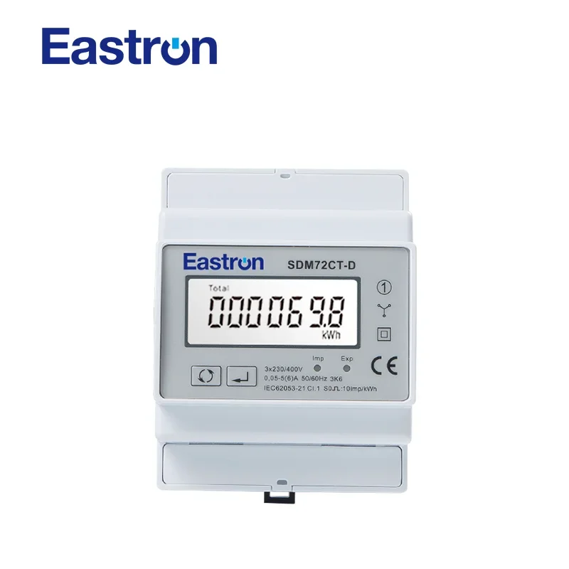 Medidor da Energia do Trilho do Ruído Trifásico Quatro Fios Medidor do Kwh 1a 5a ct Conectado Saída do Pulso Não-mid Sdm72ct-d