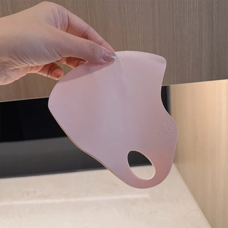 패션 7A 항균 자외선 차단 통기성 마스크 - 여름 여성용 고급 무자국 아이케어 아이스 실크 마스크