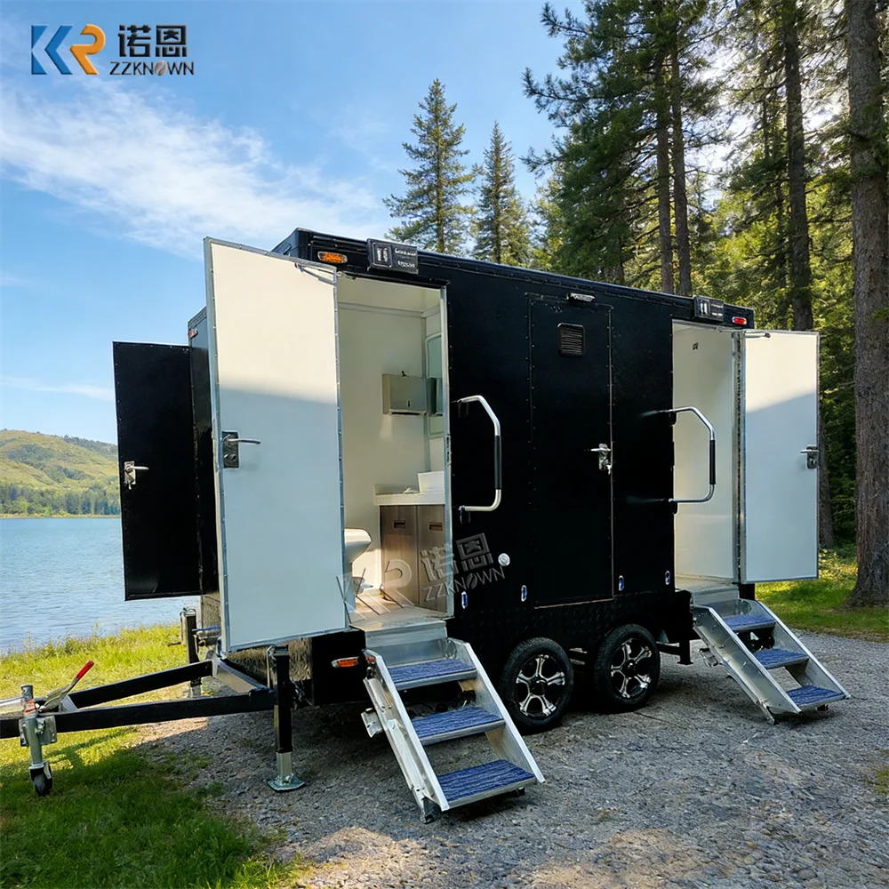 Durable Portable Bathroom Remote Camp Mobile prefabricated Restroom Cabin Toilet Trailer for sale