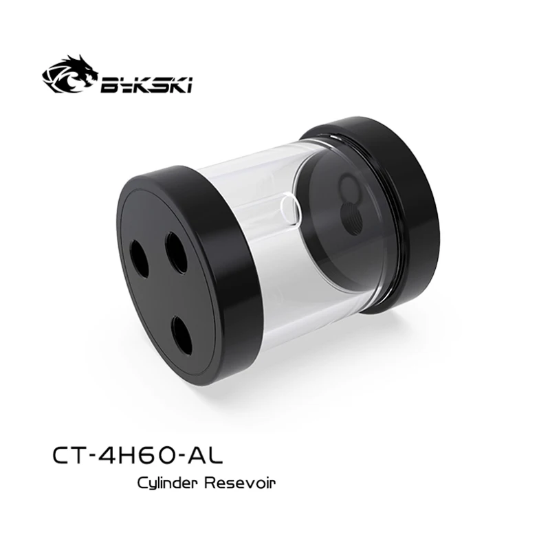 BYKSKI CT-4H60-AL 80/130/180/240 mm x 60 mm diameter cilindrische watergekoelde tank aluminium koelvloeistof + acryl G1/4 reservoir