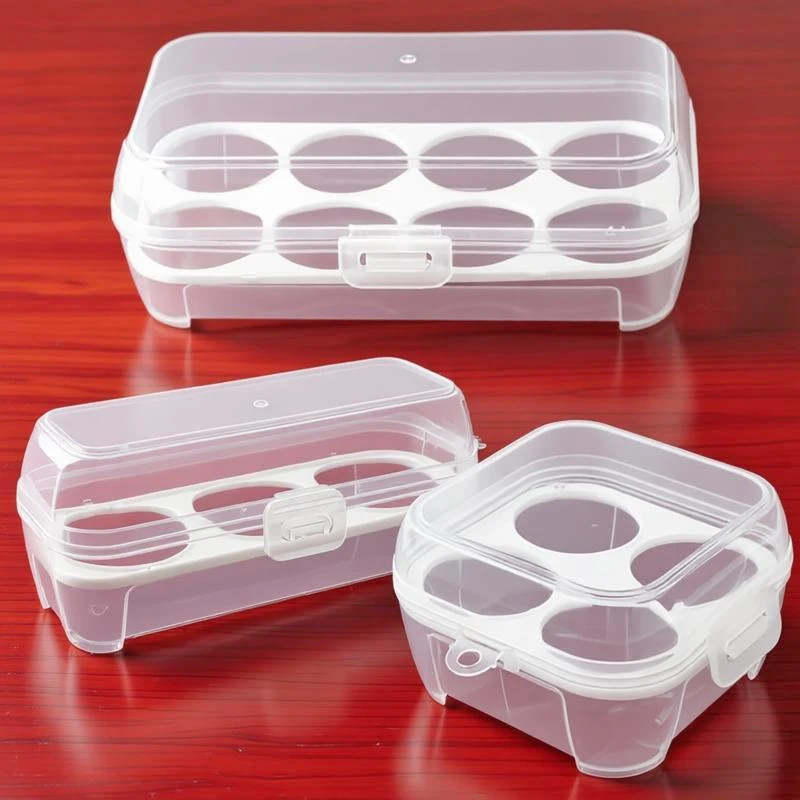 

Portable Shockproof Eggs Box 3/4/8 Grids Storage Container Egg Holder Transparent Kitchen Organizer For Outdoor Camping Picnic