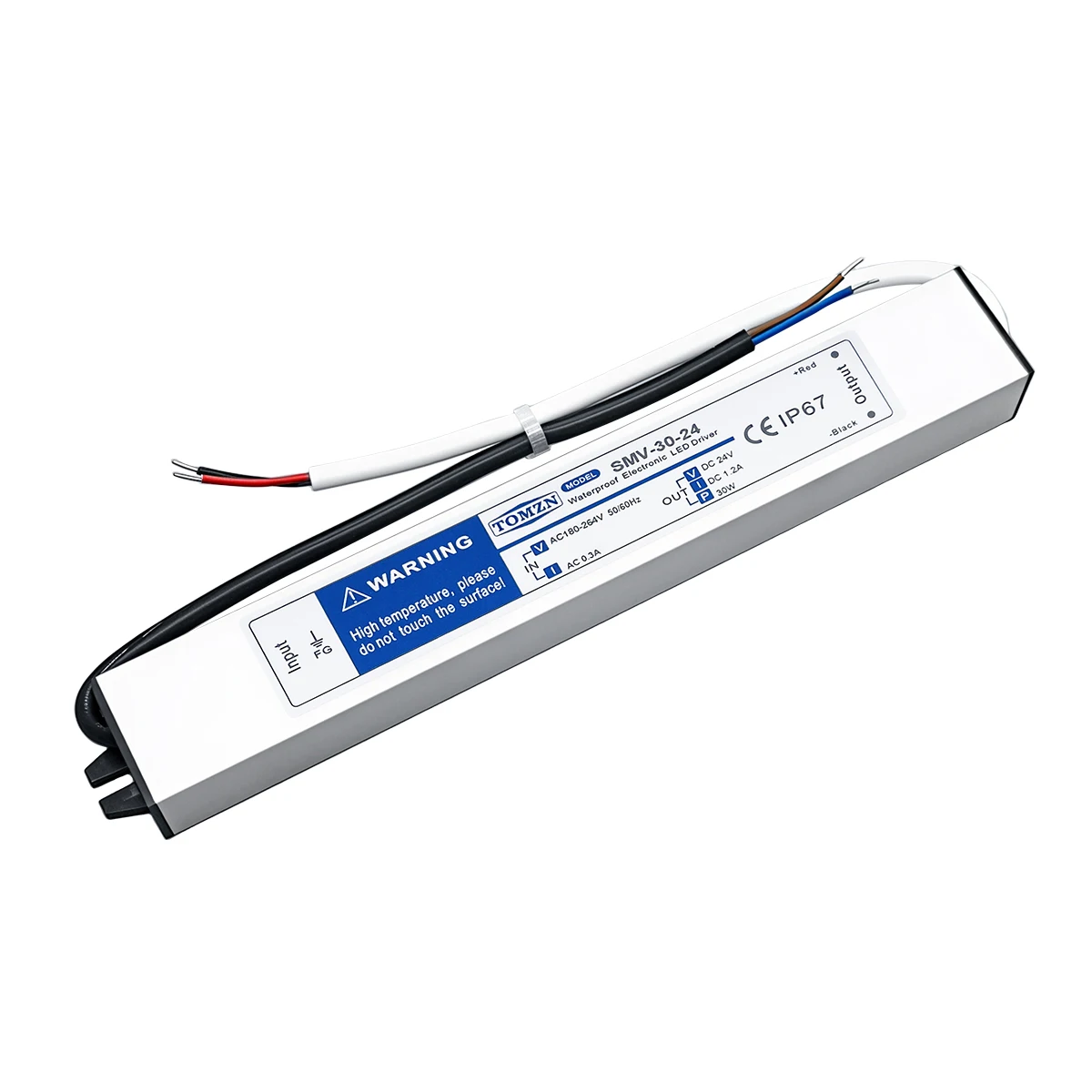 TOMZN 30W IP67 Waterproof Power Supply AC 180-264V to DC 12V 2.5A 24V 1.25A LED Driver Outdoor Transformer for LED Strip Light