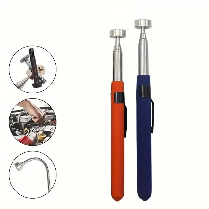 2 Stück magnetisches, stiftförmiges Pickup-Werkzeug, einziehbarer Teleskop-Pickup-Stick für Elektronik-Teleskop-Reach