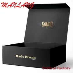 Custom  Custom Logo Luxury Matte Black Gift Box Magnetic product Closure Cardboard Paper Box Folding box with lid