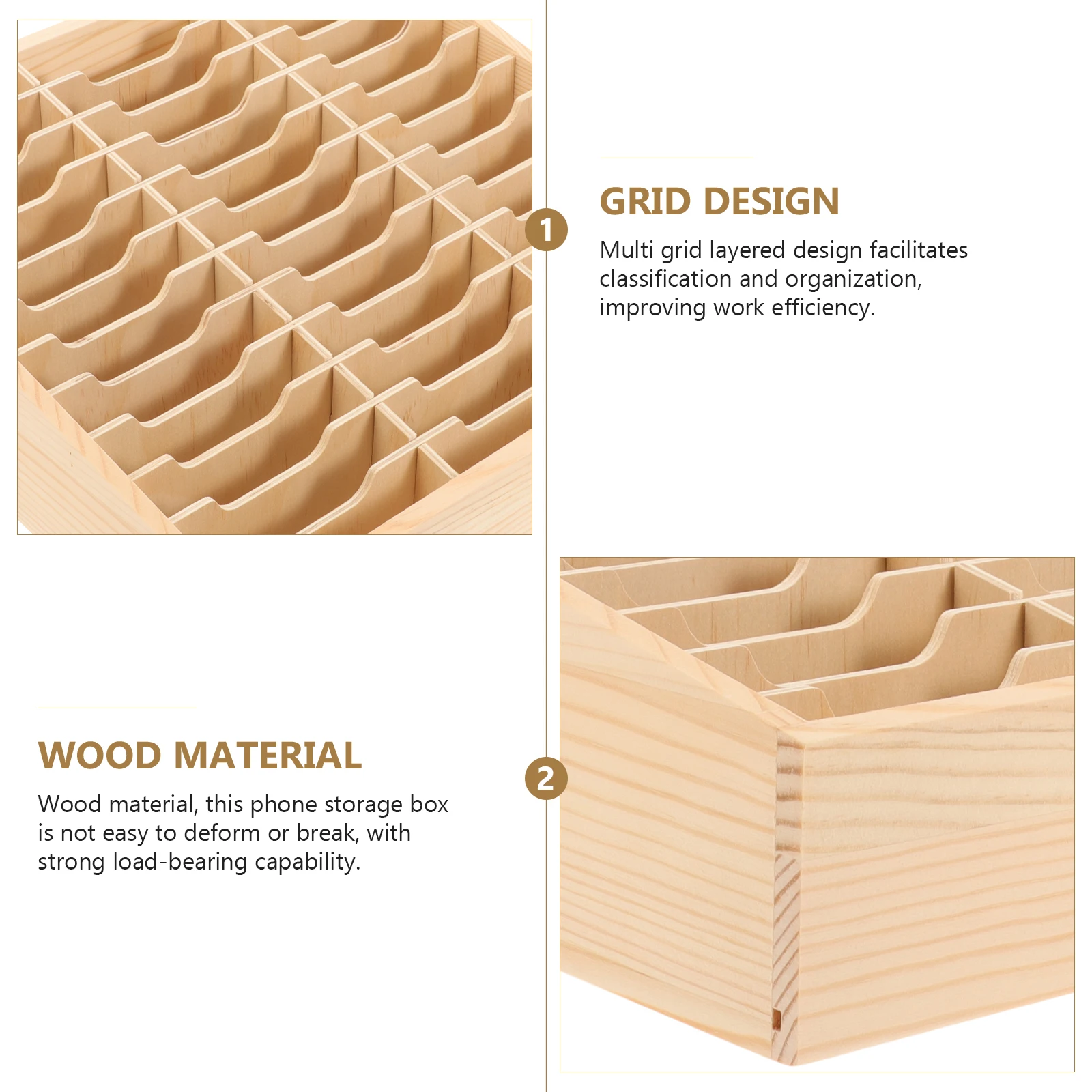 

Mobile Phone Management Rack Charging Station Organizer Phones Cell Countertop Display Wooden Table Holder Desk Student