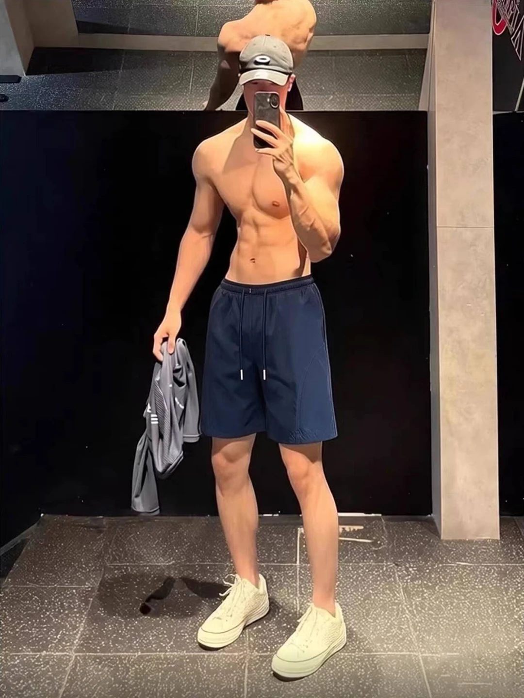 

Cleanfit Men's Fitn Training orts Qui Dry Sports Summer Blue American Slant Cut Long Pants Loose Waist Youth Faion