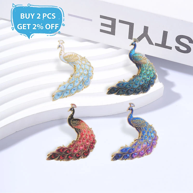 Cartoon Colorful Peacock Badge Vintage Bird Enamel Pins Fashion Lapel Brooches Metal Backpack Clothes Jewelry Gift for Friends