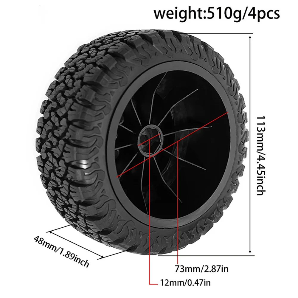 For 1/10 Scale Baja-Style RC Short Course Trucks Fits Slash Mini Rey Zhiding ZD Racing VRX/Feiyue Youdi HPI RC Model Wheel Set