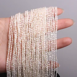 100% Natural Freshwater Pearls Small Beads 1.8-2mm White Rice Loose Spacer Beads for Jewelry Making DIY Necklace Accessories