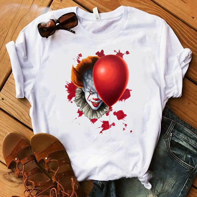 Horror Clown Movie Children T-Shirt New Summer Hot Stephen King Print Cotton Boy Girl Tshirt Pennywise Baby Tops Tee Kid Clothes