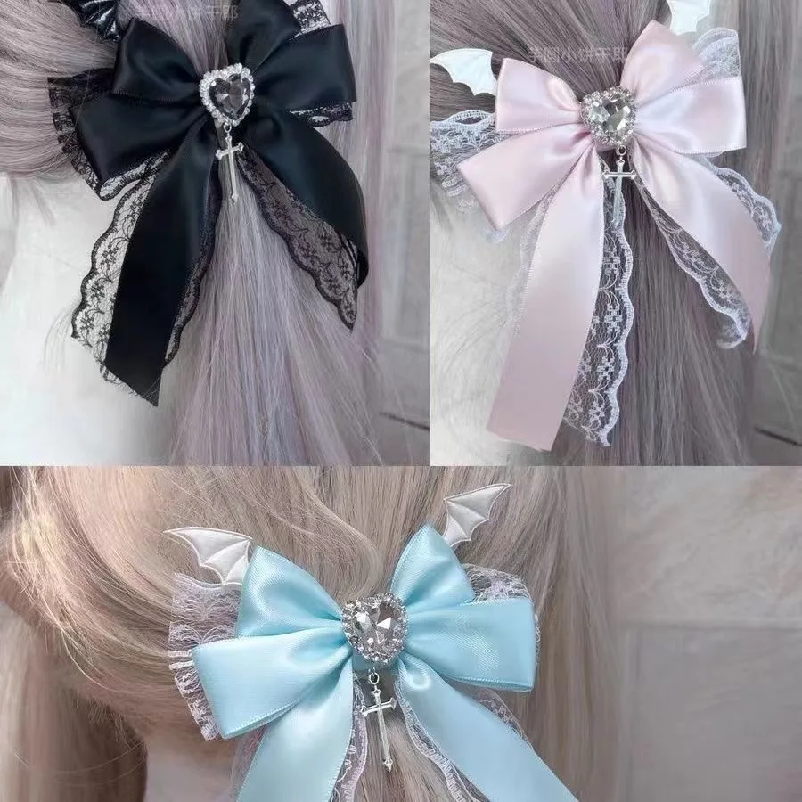 【1pair】women hair accessories New year's eve decorations y2k accessories Hair bows girl lolita cosplay young teenager things