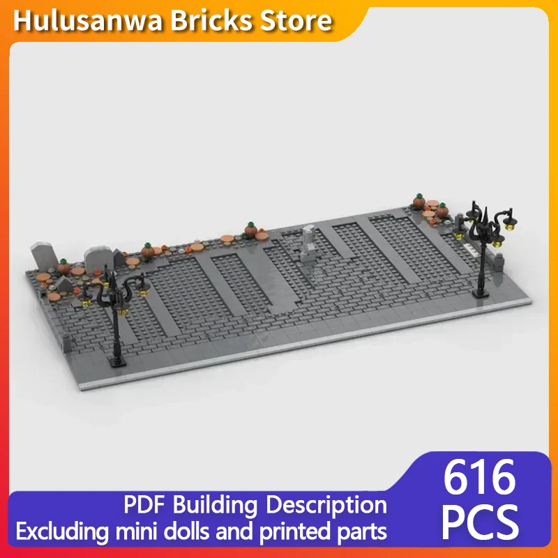 Street View Model MOC Building Bricks Western Ghost Festival Square Modular Technology Gifts Holiday Assemble Children Toys Suit