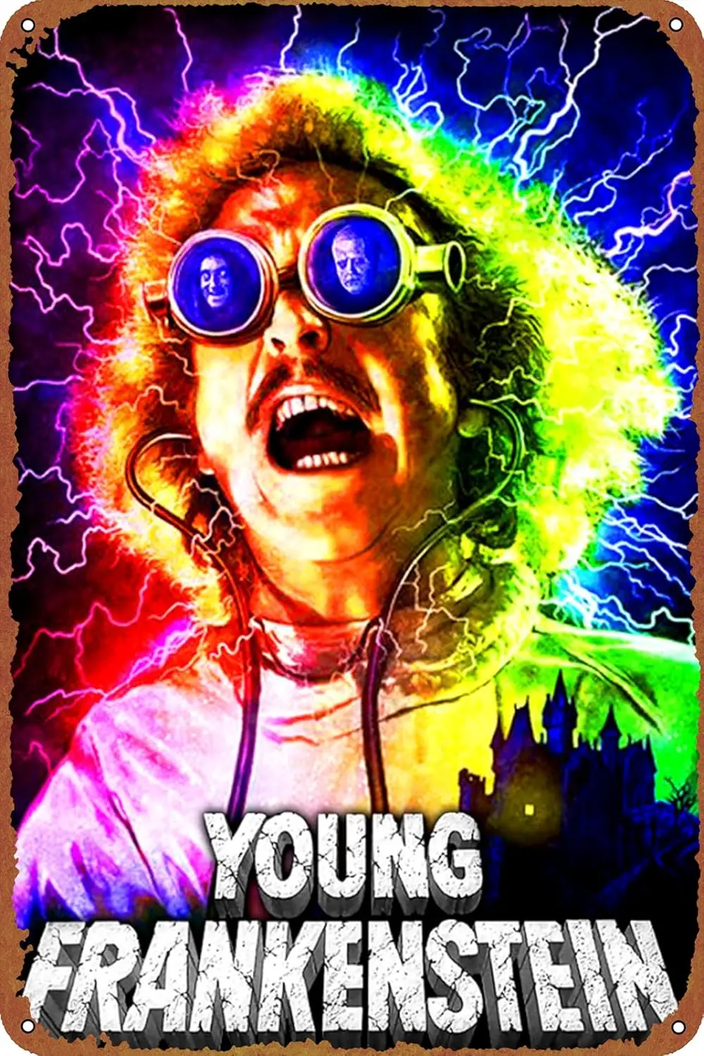Pósteres de Young Frankenstein, cartel metálico retro de Halloween, cartel metálico para decoración de pared de cuevas, bares, clubes, hogares, cartel metálico de 8x12 pulgadas
