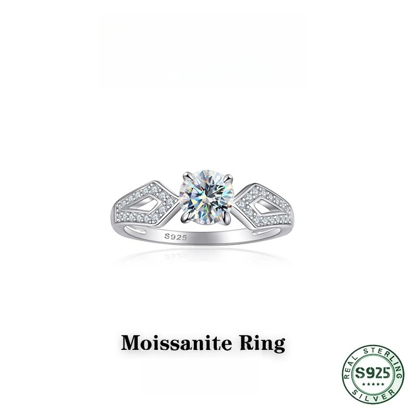 Hot selling 100% S925 silver ring, niche high-end 6 * 6 moissanite ring, women's light luxury moissanite ring, wedding jewelry