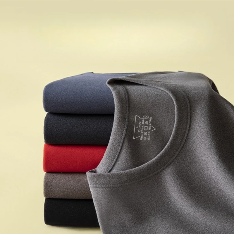 Men Thermal Underwear Suit Thickened Bottom Round Neck Long Johns Two-Piece Set Winter Thick Thermo Underwear Tops Leggings Sets