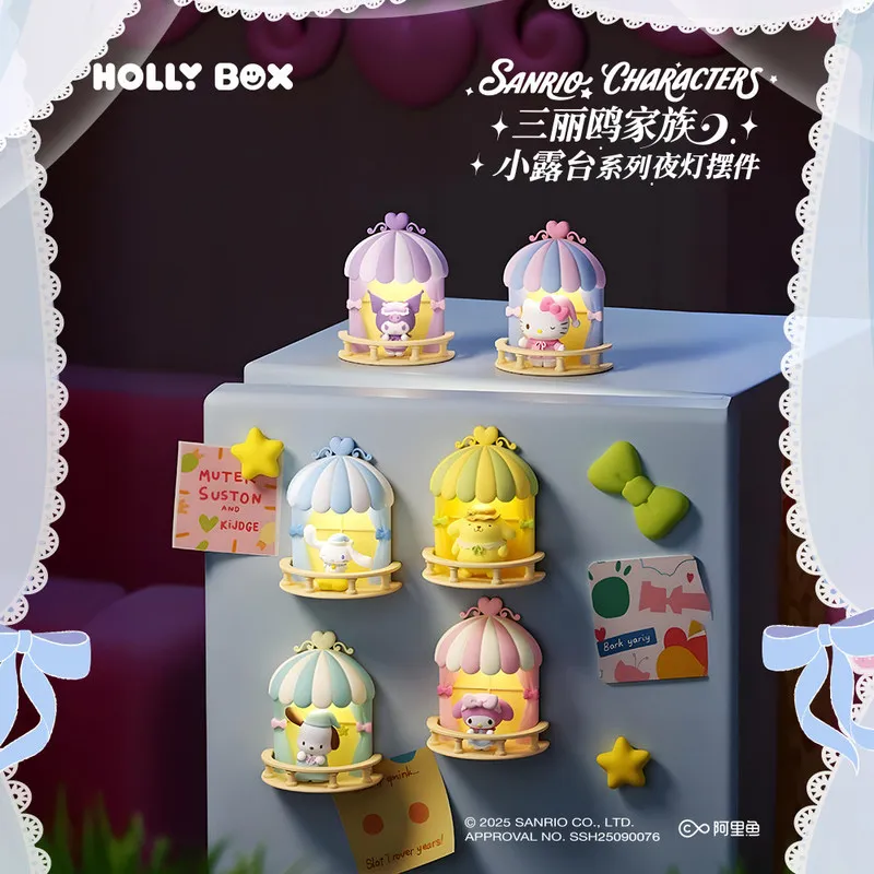 

Новый оригинальный запас Sanrio Family, маленькая терраса, ночник, слепая коробка, магнит на холодильник, орнамент, милые игрушки, подарки на день рождения