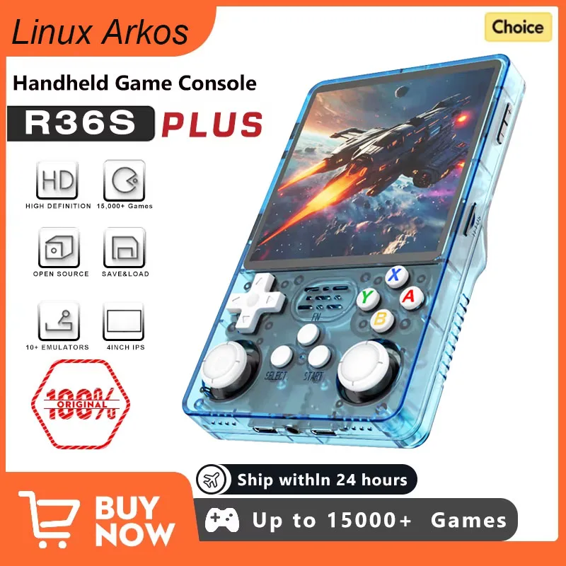 R36S R36Plus Retro Handheld Game Console Linux 64-bit System 4" IPS Screen RK3326 Portable Pocket Video Player For Birthday Gift
