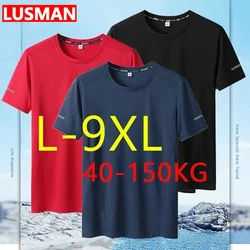 T-shirt for Men Plus Size L-9XL Quick Drying T-shirt for Men Round Neck Large Size Short Sleeve for 50-145kg