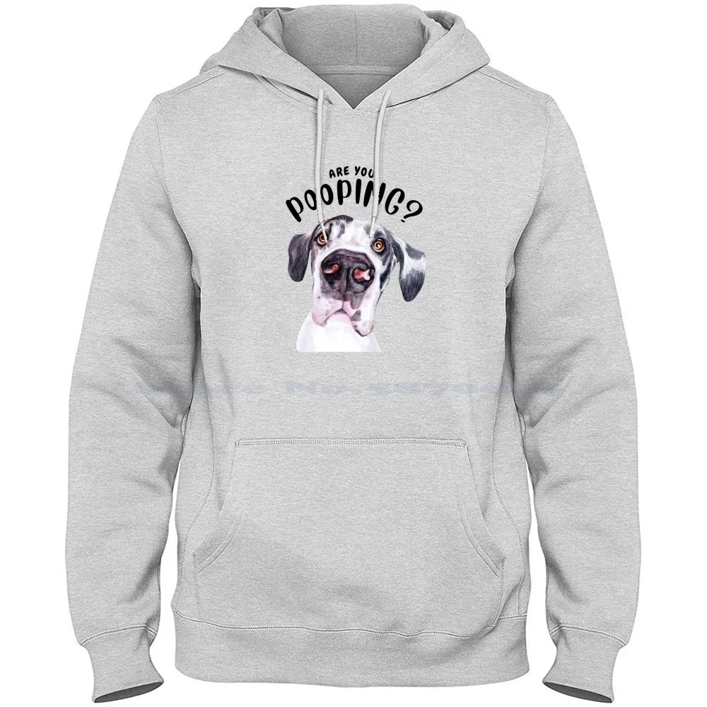 

Are You Pooping Bathroom Print | Great Dane Watercolor Print | Funny Restroom Art Print 100% Cotton Hoodie Funny Great