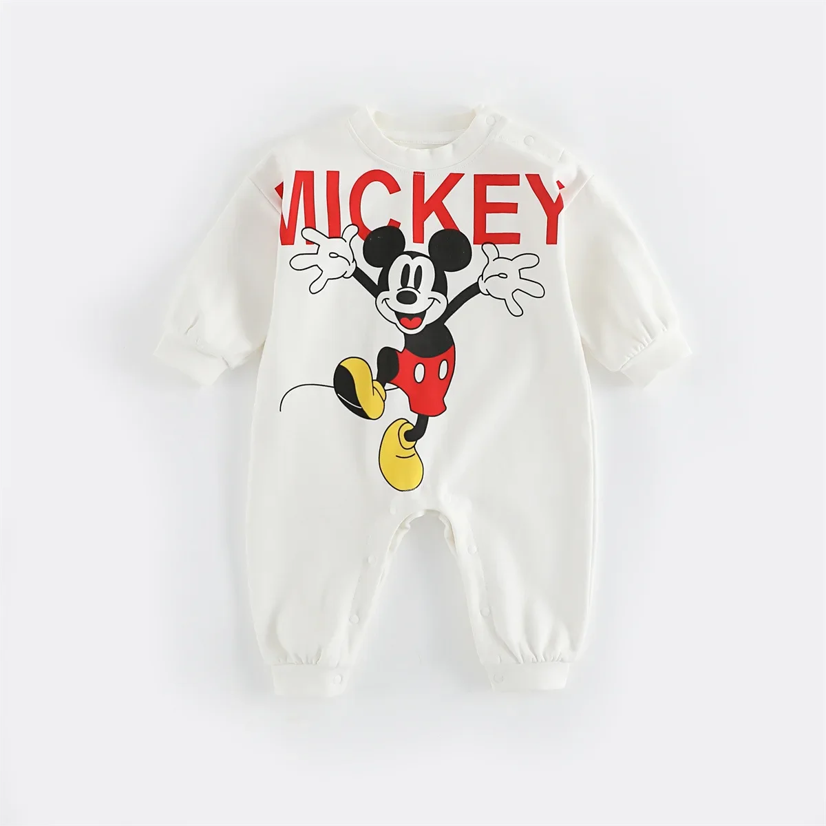 Spring Newborn Baby Rompers Hats 2pcs Set Cartoon Donald Duck Mickey Pooh Clothes Boys Girl Jumpsuit Infant Long Sleeve Bodysuit