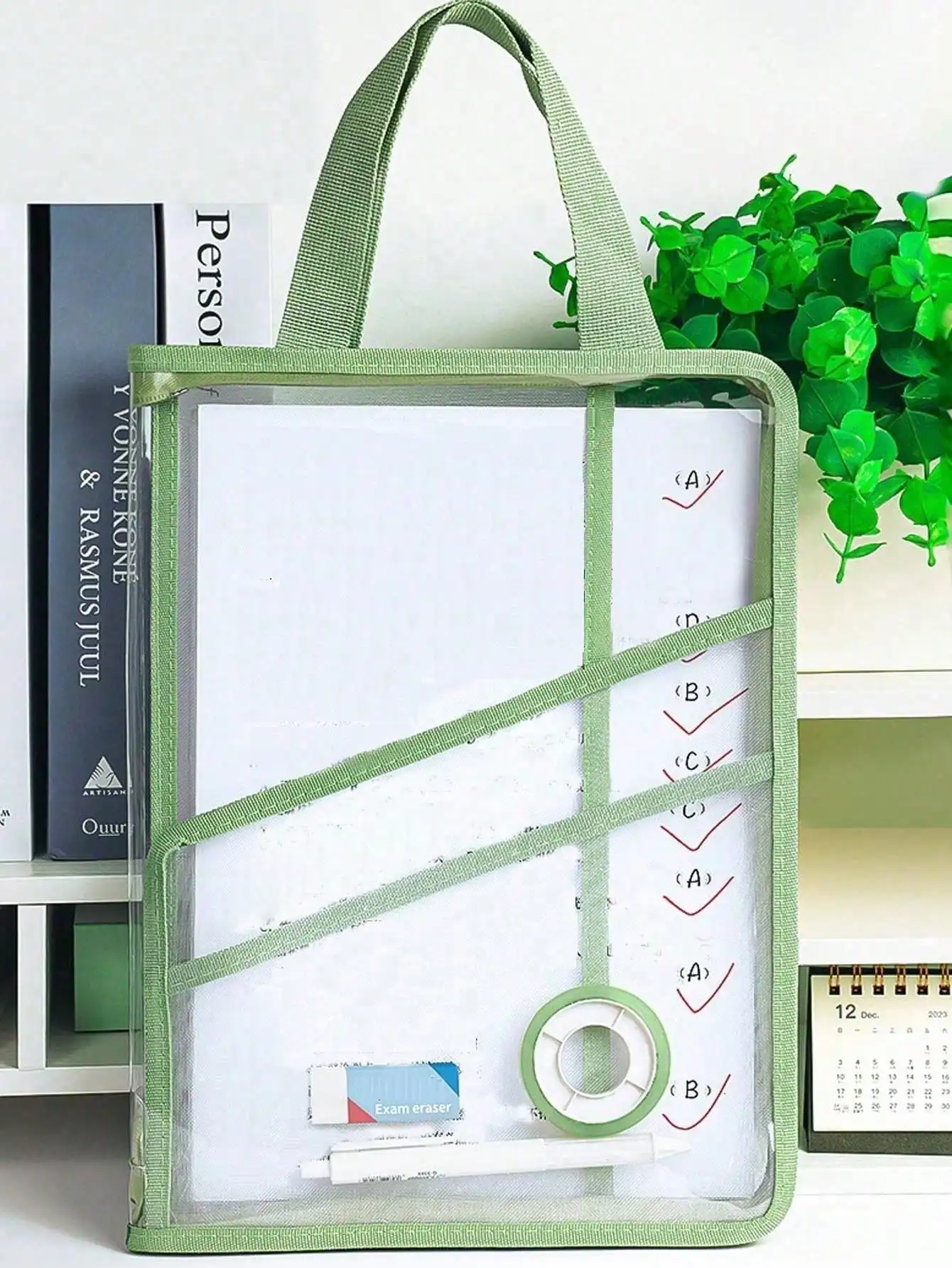 

1 Portable Subject Bag with Zipper, Tutoring Bag, Student Exam-Specific Bag, Book Storage Bag, Test Paper Bag, Waterproof Document Bag